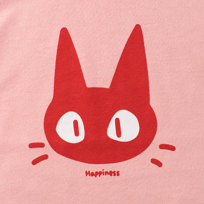 Cartoon cat head printed cotton short-sleeved T-shirt