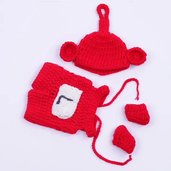 Knitted Bodysuits, Hat and Socks 3-Piece Set for 30cm Dolls