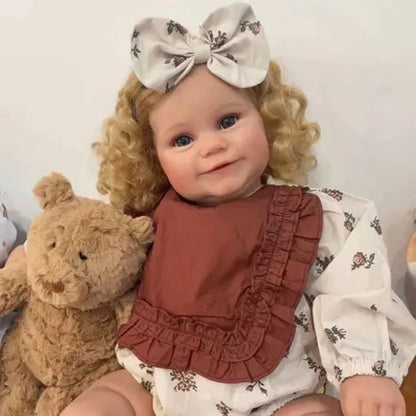 Bambina Reborn con Capelli Biondi Realistici da 24 pollici - Maddie