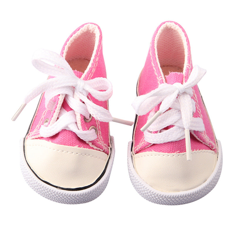 Scarpe alte in tela per bambole reborn da 17-18 pollici