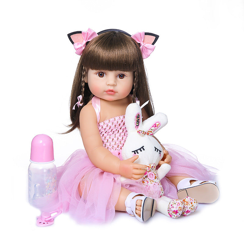 Pink dress princess Reborn Dolls With Long Hair