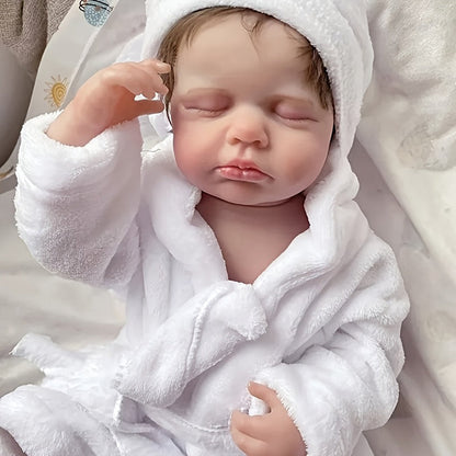 20 Inches Short Hair Sleeping Reborn Doll in Bathrobe-Loulou