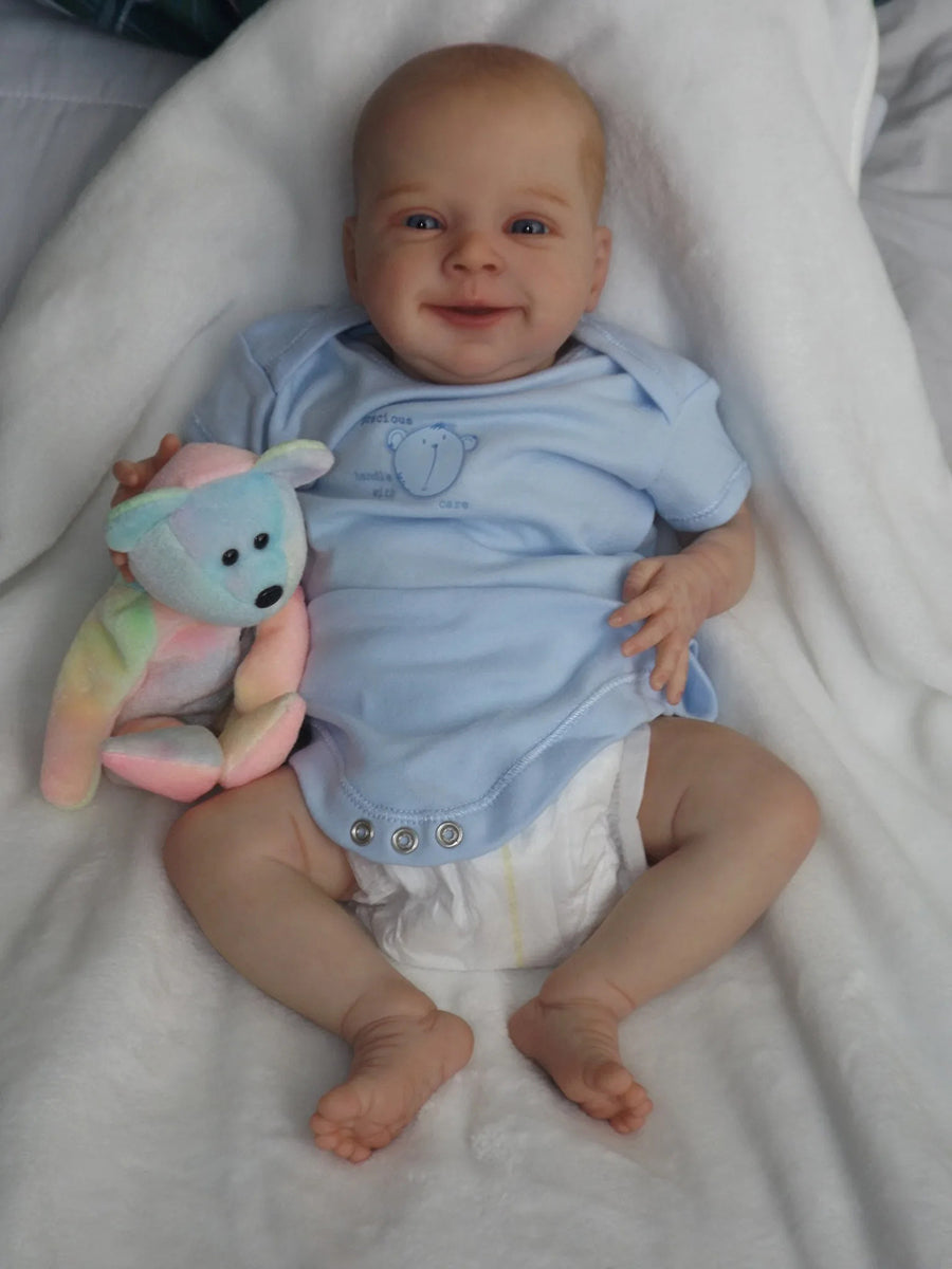 Bambola Reborn con Sorriso e Occhi Aperti da 19 Pollici - Sebastian