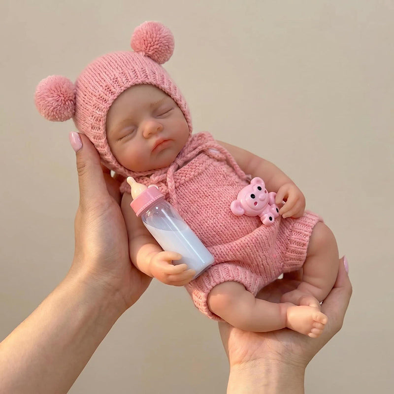 Bambola reborn Irys in silicone integrale da 30cm sorelle gemelle