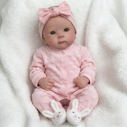 Bambole reborn in silicone pieno da 18 pollici Bettie e Meadow gemelle con abiti rosa