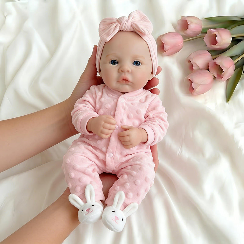 Bambole reborn in silicone pieno da 18 pollici Bettie e Meadow gemelle con abiti rosa