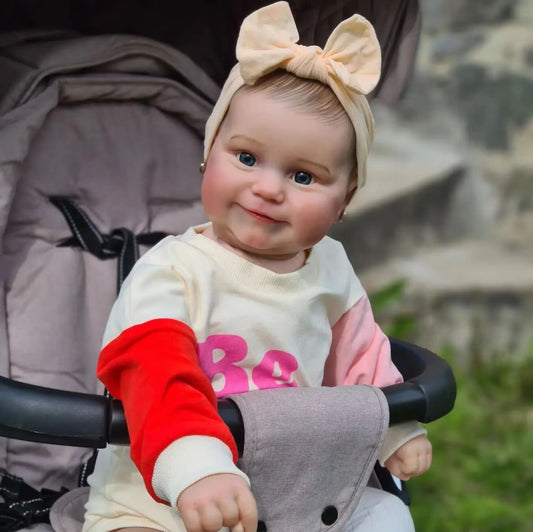 Bambola reborn morbida da 60 cm con occhi aperti-Maddie