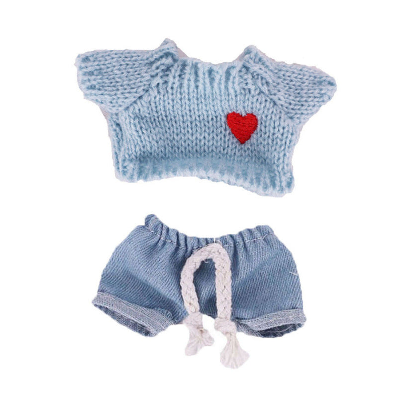 Completo due pezzi composto da maglione e jeans per mini bambole reborn da 20cm (8 pollici)