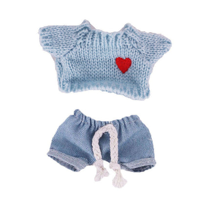 Completo due pezzi composto da maglione e jeans per mini bambole reborn da 20cm (8 pollici)