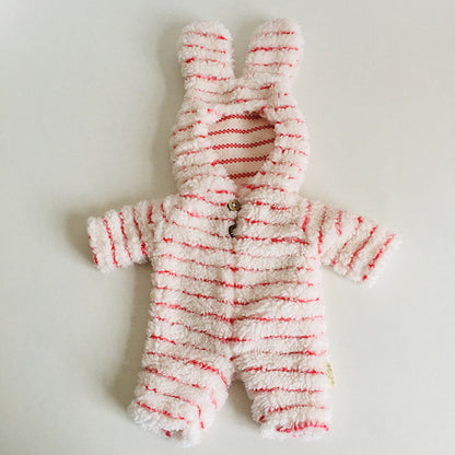 Vestiti di peluche con orecchie da coniglio carini per bambole reborn da 12 pollici
