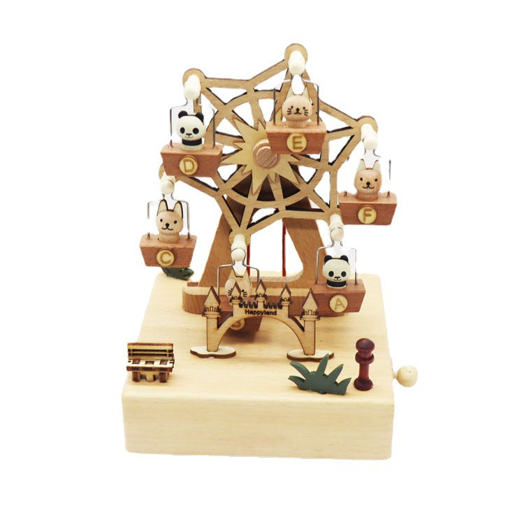 Carillon In Legno Con Ruota Panoramica Degli Animali