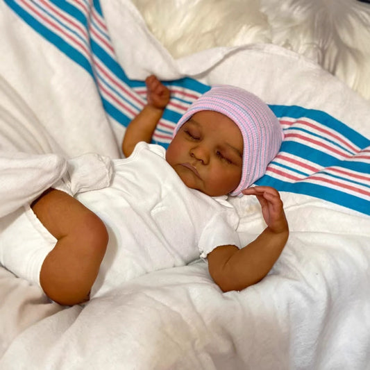 45cm Miles Closed Eyes Dark Skin Reborn Doll-Levi