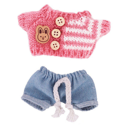 Completo due pezzi composto da maglione e jeans per mini bambole reborn da 20cm (8 pollici)