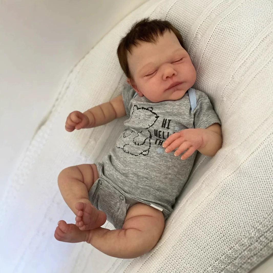 Bambole Reborn Miley realistiche da 50 cm con occhi chiusi e corpo morbido