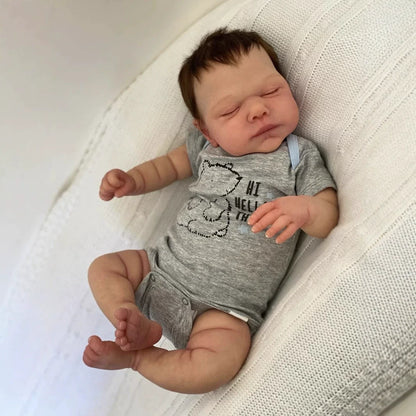 Bambole Reborn Miley realistiche da 50 cm con occhi chiusi e corpo morbido