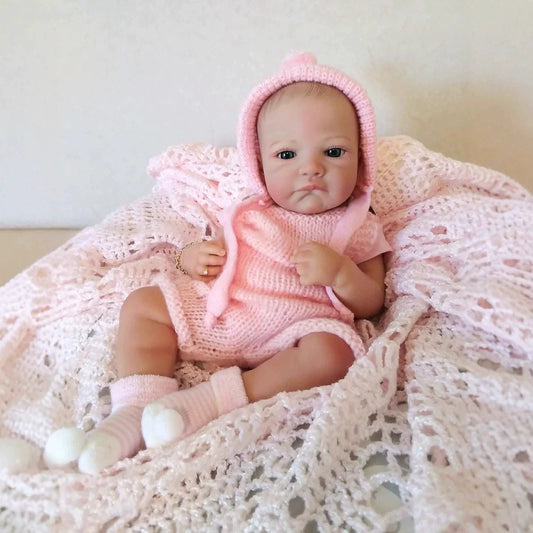 Maria 19 Inches Soft Body Reborn Doll in Pink Knitted Bodysuit-August Awake