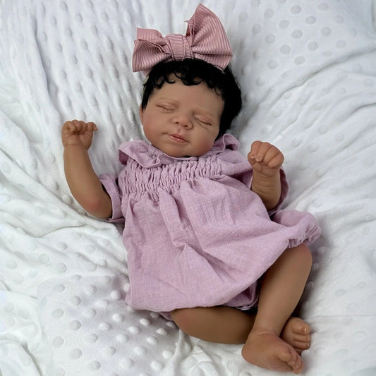 48 cm Cute Setlla Pelle scura Asylum Bambole Reborn Femmine - Pascale