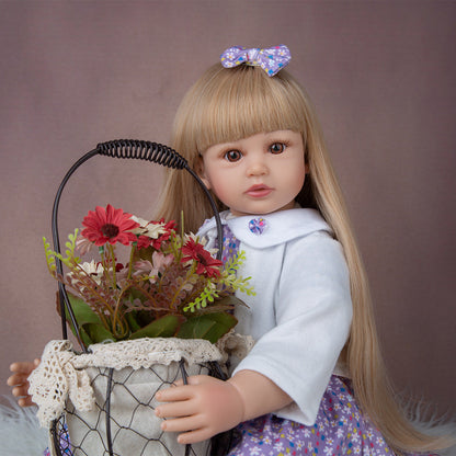 24 inches Open Eyes Long Hair Reborn Twins Baby Girls
