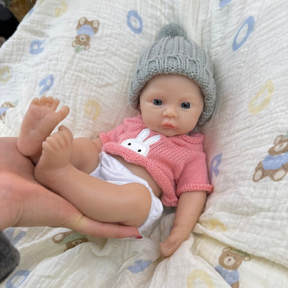 30cm Full Silicone Meadow Reborn Baby Girl in Pink Clothes