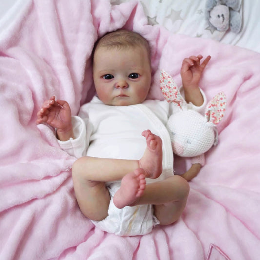 40cm Realistic Open Eyes Reborn Doll Tink In White Clothes