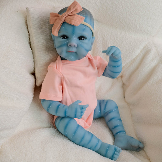 Bambola reborn Bettie da 18 pollici con occhi aperti e vestitini rosa