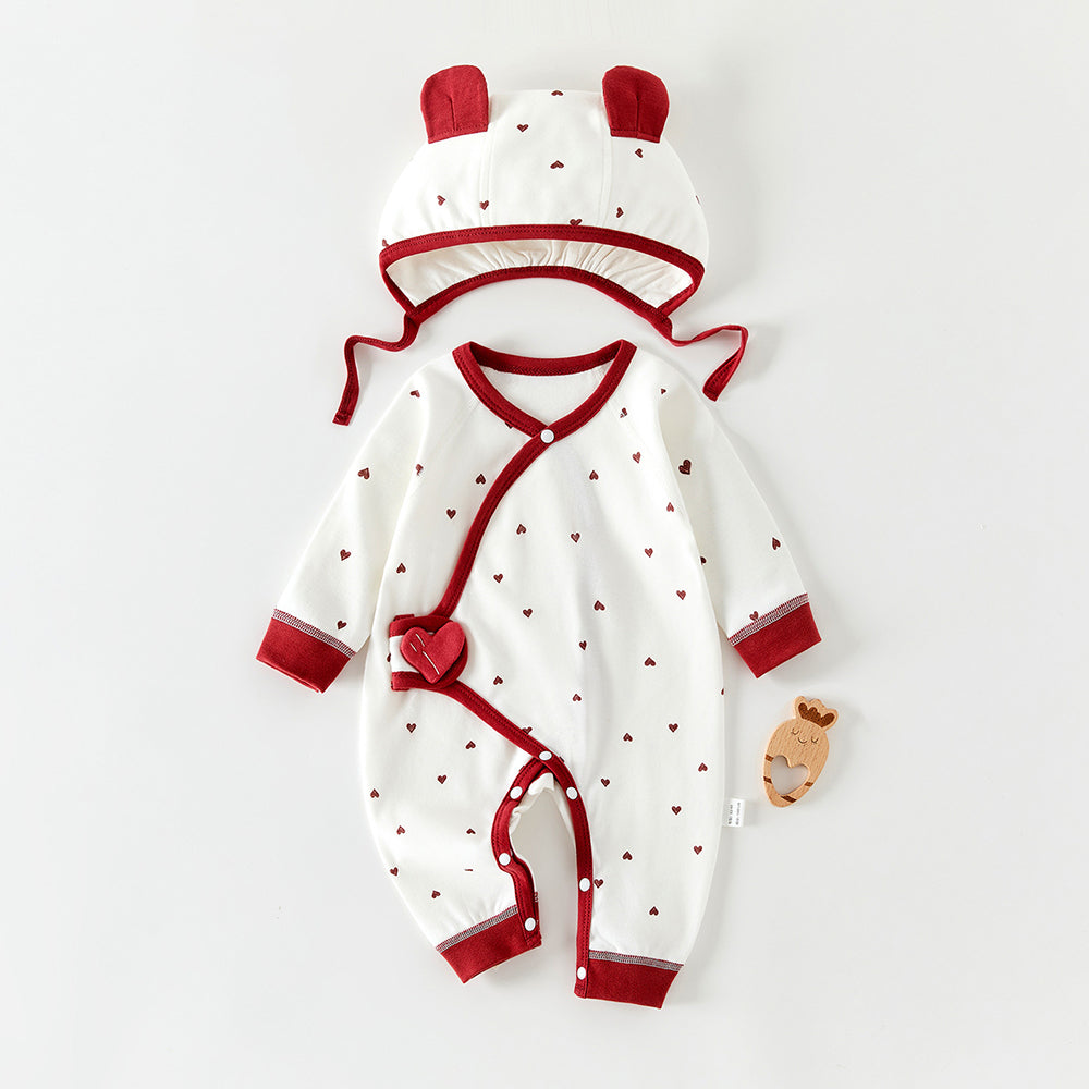 Completo due pezzi con body e cappellino stampati a blocchi di colore per bambole reborn da 45 a 55 cm