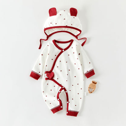 Completo due pezzi con body e cappellino stampati a blocchi di colore per bambole reborn da 45 a 55 cm