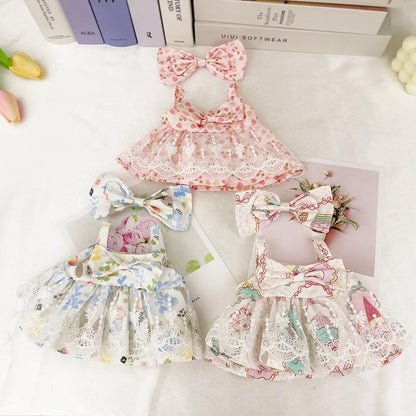 Beautiful Lace Floral Dress and Headband 2-Piece Set for 30cm Dolls