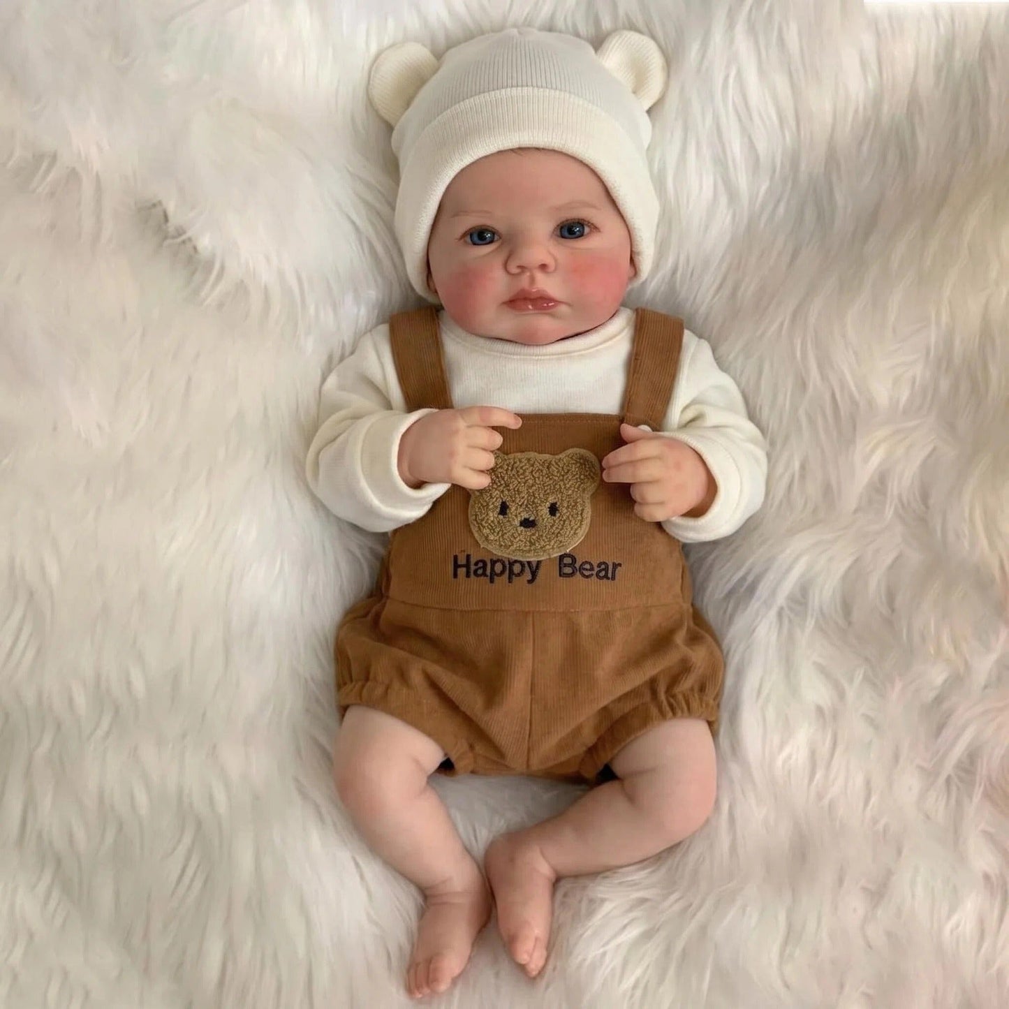 48cm Blue Eyes Loulou reborn dolls In Brown Bear Outfits