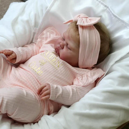 60cm Closed Eyes Pickle Reborn Doll In Pink Clothes