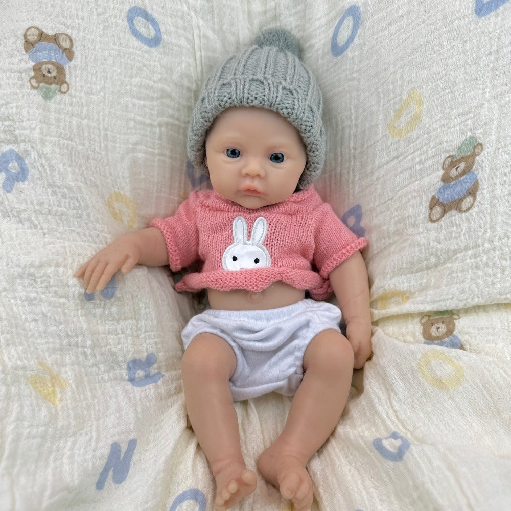 30cm Full Silicone Meadow Reborn Baby Girl in Pink Clothes