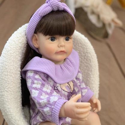 22 pollici bambola reborn carina ragazza con capelli lunghi -Suesue