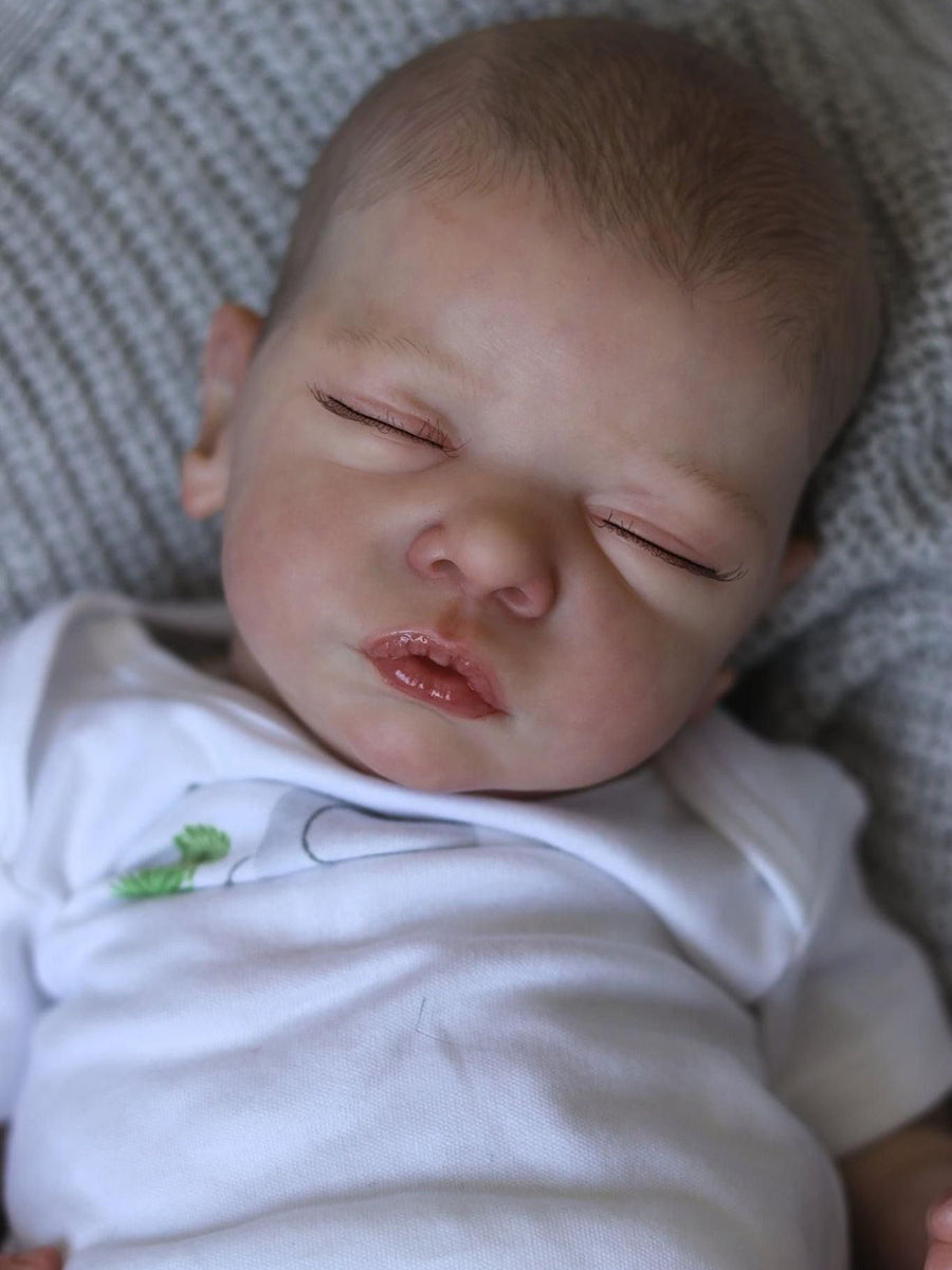 Elvira 19 inch lifelike reborn dolls with closed eyes-Sam