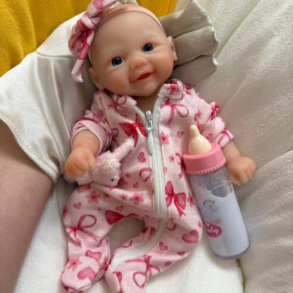 20cm Open Eyes Silicone Mini Reborn Twin Girls-Bettie and Vivienne