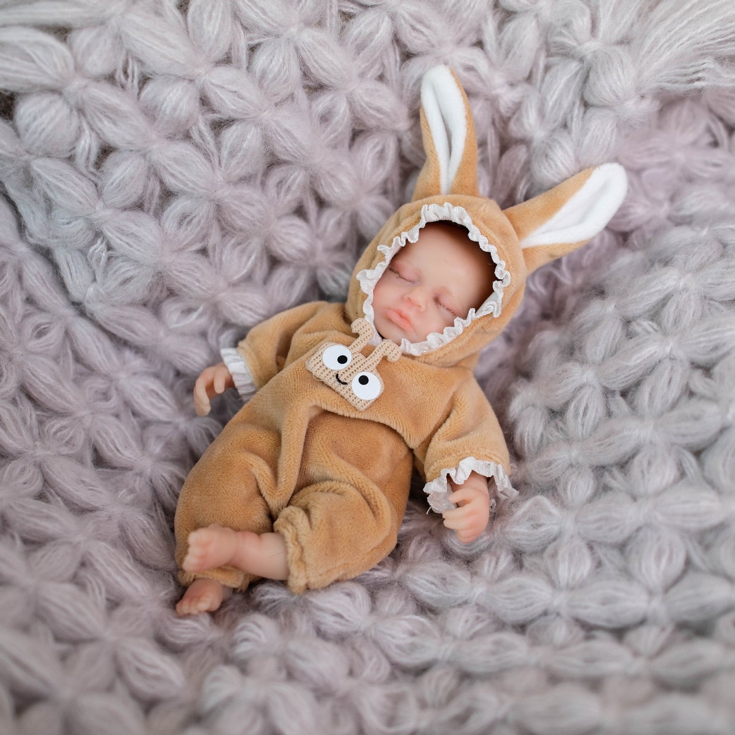 6 Inch Closed Eyes Mini Silicone Reborn Doll Girl-Loulou