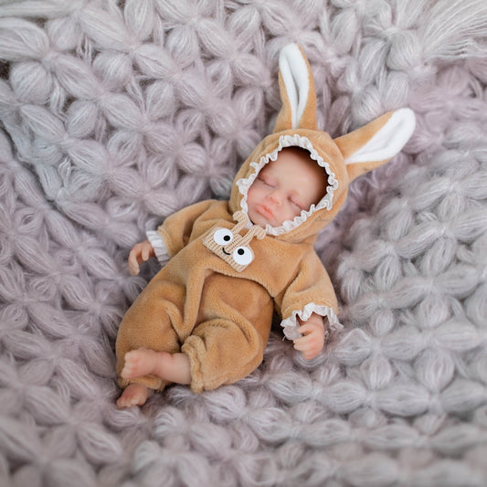 Bambola Reborn in Silicone Mini da 6 pollici con Occhi Chiusi - Loulou