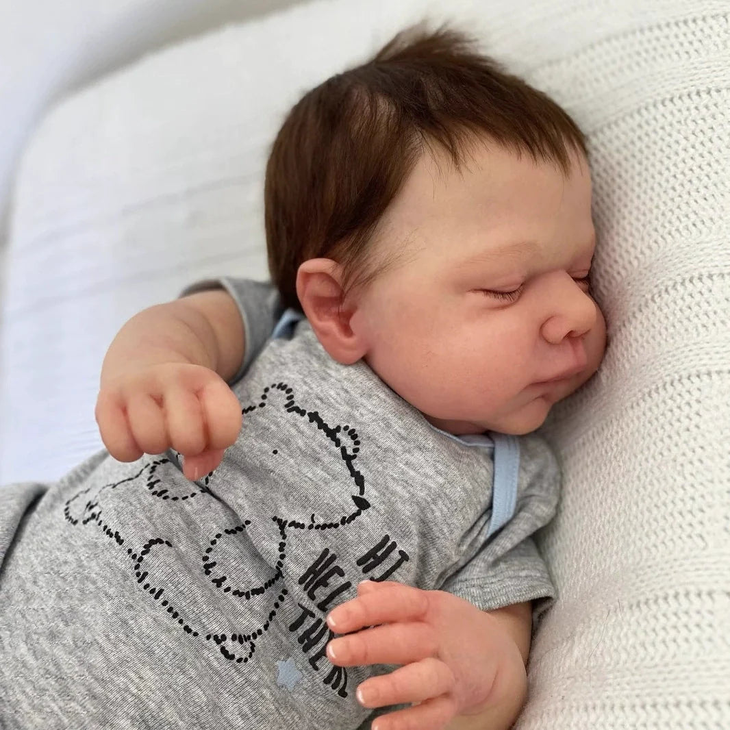Bambole Reborn Miley realistiche da 50 cm con occhi chiusi e corpo morbido