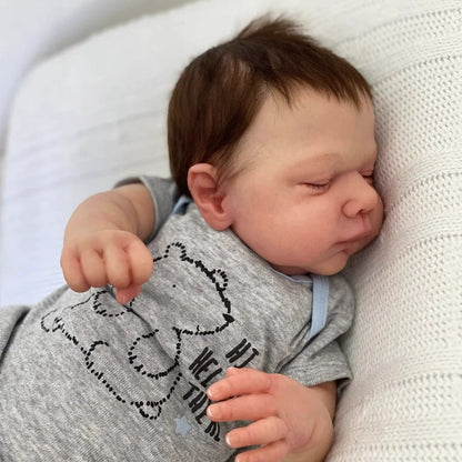 Bambole Reborn Miley realistiche da 50 cm con occhi chiusi e corpo morbido