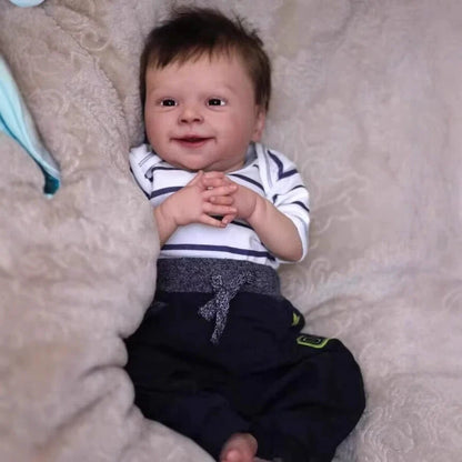 19 Inches Lifelike Open Eyes Short Hair Soft Body Reborn Doll-Sebastian
