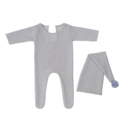 Tuta intera lavorata a maglia con cappello a coda lunga set da 2 pezzi per bambole da 18-20 pollici