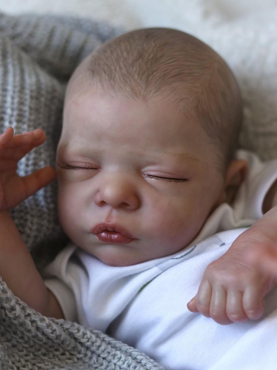 Elvira 19 inch lifelike reborn dolls with closed eyes-Sam