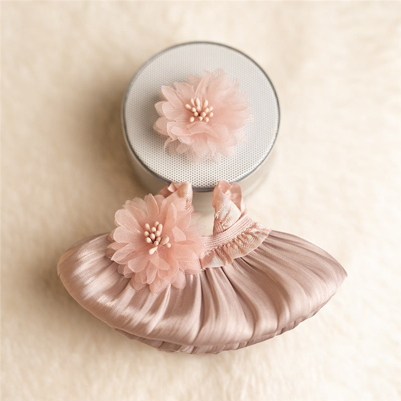 Bellissimo set composto da abito a bolle e fascia per capelli ideale per mini bambole reborn da 15 cm
