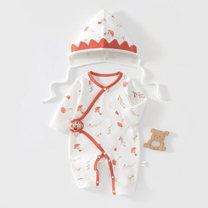 Cute Printed Bodysuit and Hat 2-Piece Set for 18-22 Inches Reborn Dolls