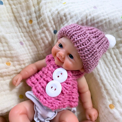 Mini bambole Reborn Vivienne (gemelle in tre esemplari) da 6 pollici in silicone pieno con occhi aperti
