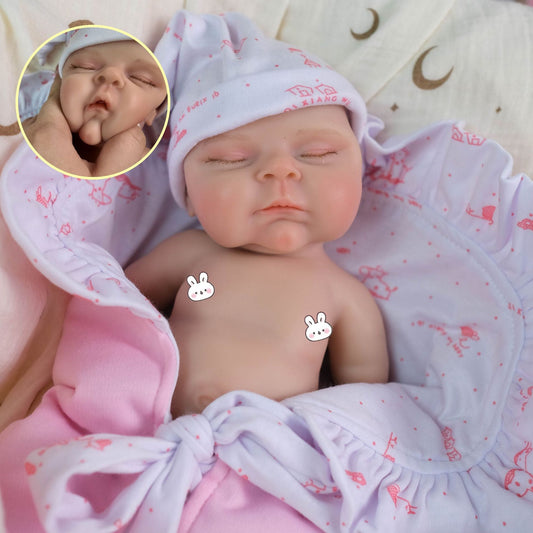 30cm Full Silicone Close Eyes Peaches Reborn Baby Girl