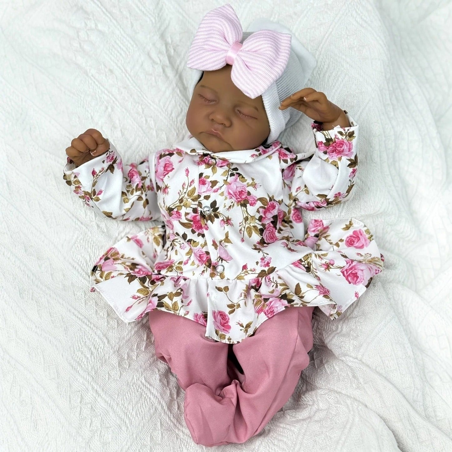 45cm Elsie Occhi Chiusi Pelle Scura Corpo Morbido Bambole Reborn Levi
