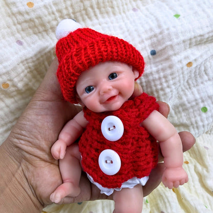 Mini bambole Reborn Vivienne (gemelle in tre esemplari) da 6 pollici in silicone pieno con occhi aperti