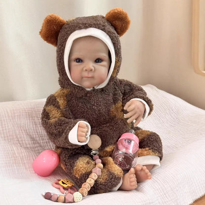 50 cm occhi aperti corpo morbido neonato rinato in tutina di peluche - Bettie