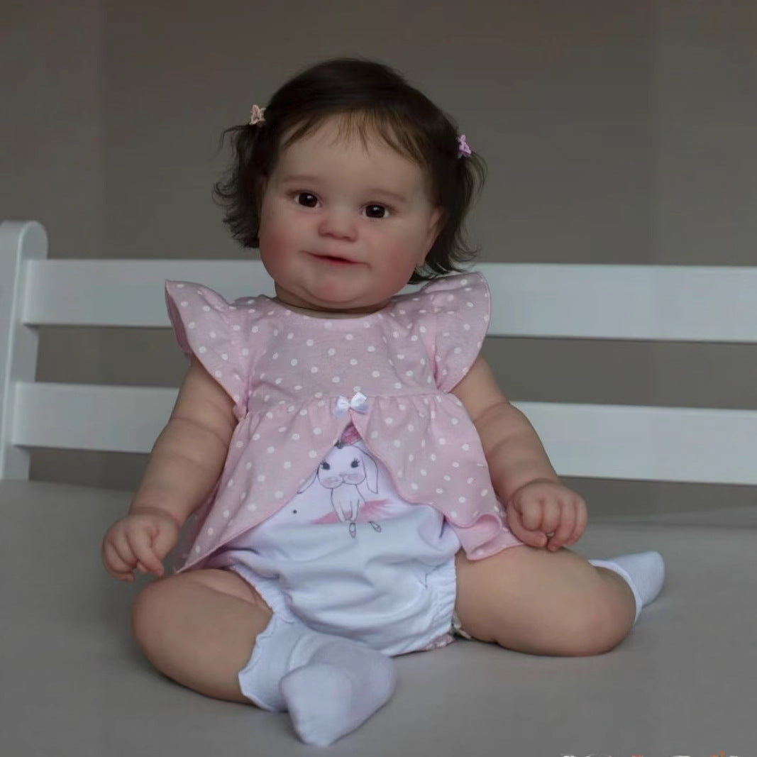 Bambole Reborn Maddie Carol Occhi aperti da 50 cm/60 cm con abito rosa
