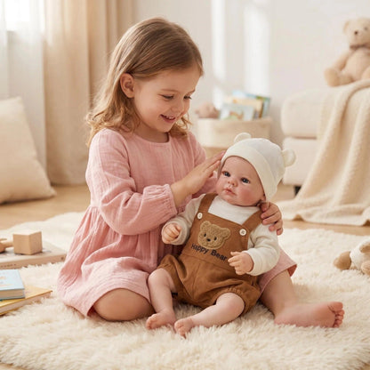 48cm Blue Eyes Loulou reborn dolls In Brown Bear Outfits